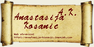 Anastasija Kosanić vizit kartica